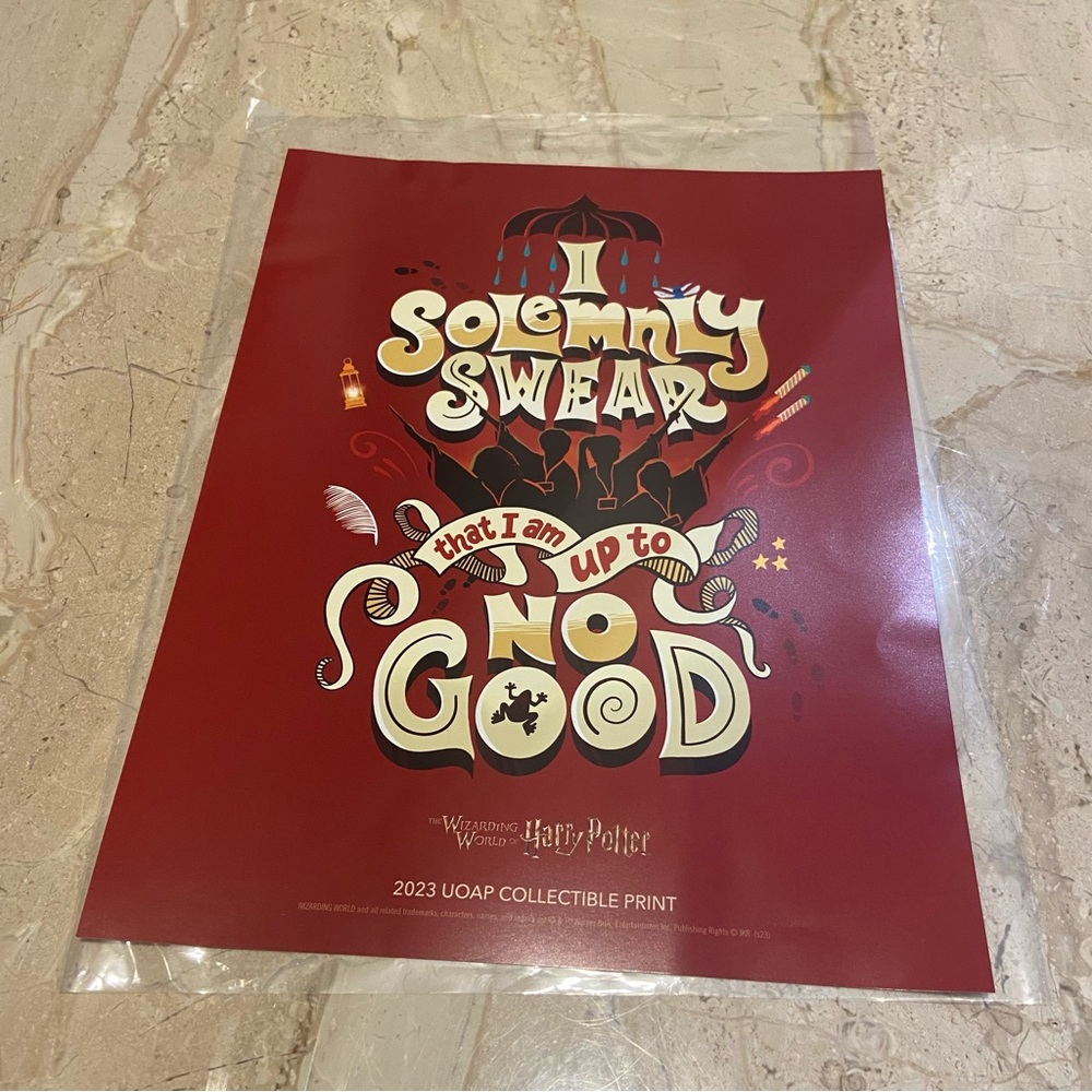 Universal Studios Harry Potter Passholder Collectible Art Print New 2023 UOAP